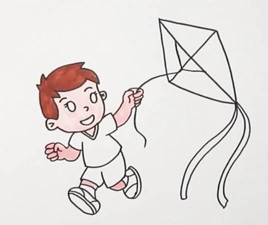 放风筝简笔画 放风筝简笔画儿童画