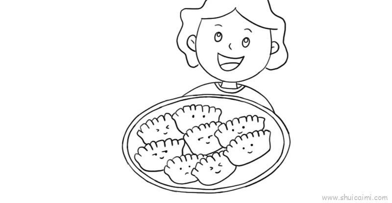 冬至吃饺子儿童画怎么画 冬至吃饺子简笔画简单又好看