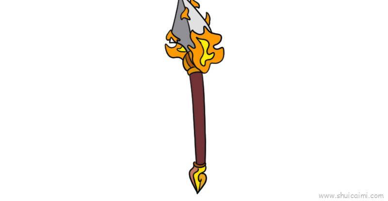 火尖枪儿童画怎么画 火尖枪简笔画步骤