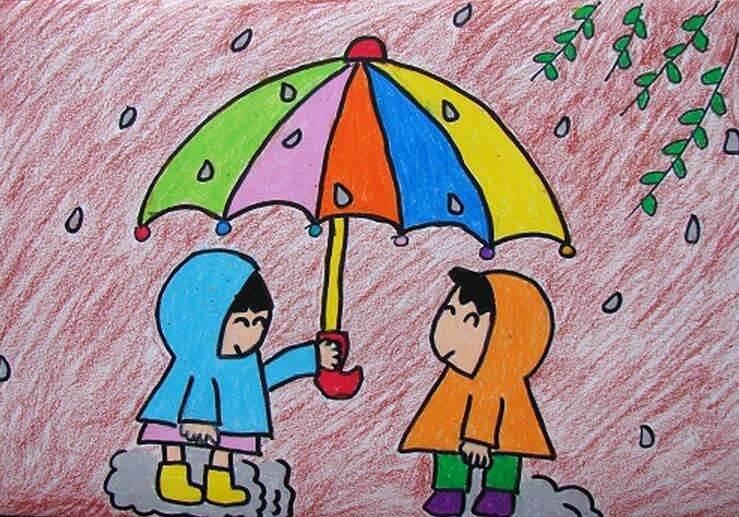 下雨简笔画 下雨简笔画彩色图片