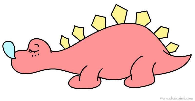 剑龙儿童画怎么画 剑龙简笔画步骤