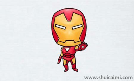 Q版钢铁侠彩色儿童简笔画