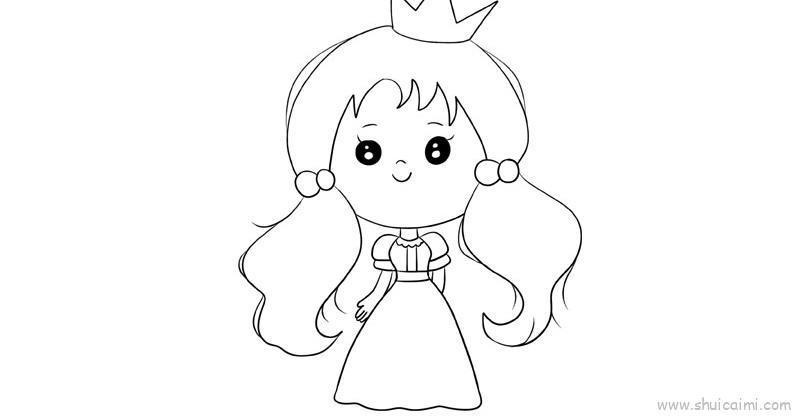 美少女公主儿童画怎么画 美少女公主简笔画图片大全
