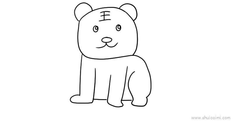 数字5画老虎儿童画怎么画 数字5画老虎简笔画图片