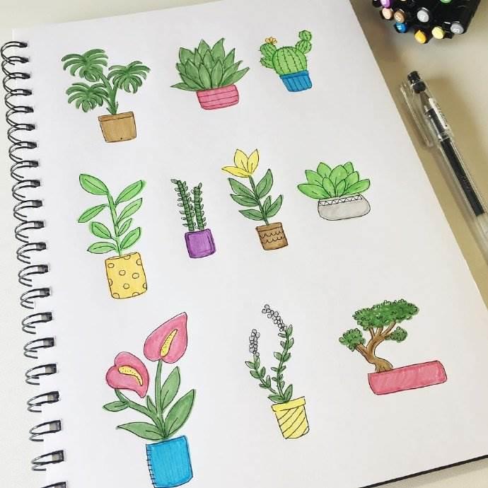 植物简笔画图片大全 植物简笔画图片大全带颜色