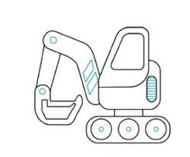 挖掘机简笔画 挖掘机简笔画图片