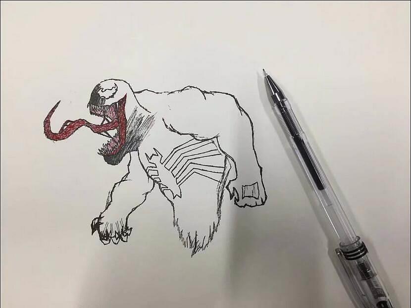 毒液简笔画 毒液简笔画帅气