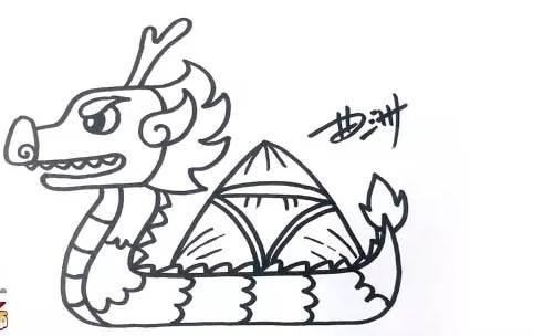 赛龙舟简笔画图片大全 赛龙舟简笔画图片大全彩色二年级