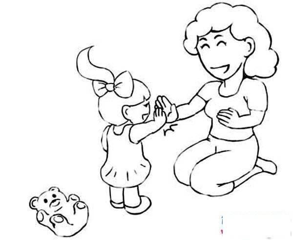 关于母爱的简笔画 关于母爱的简笔画带颜色