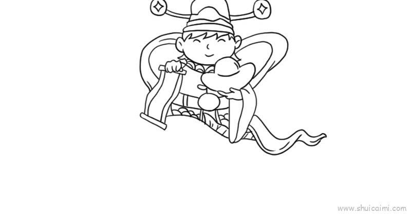 财源滚滚年画儿童画怎么画 财源滚滚年画简笔画图片