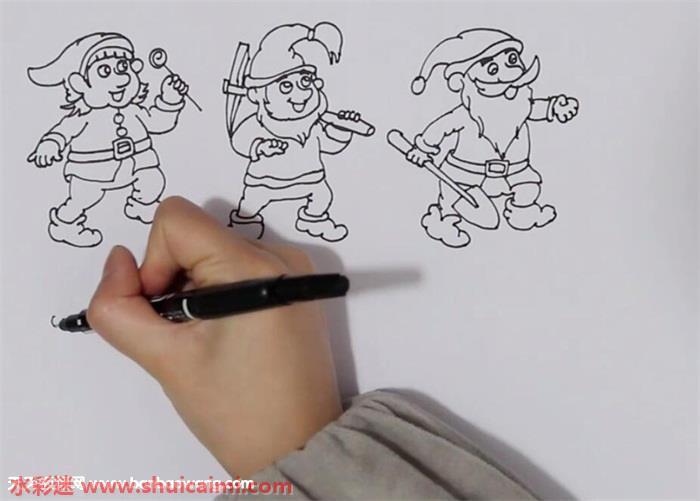 七个小矮人怎么画 七个小矮人简笔画步骤