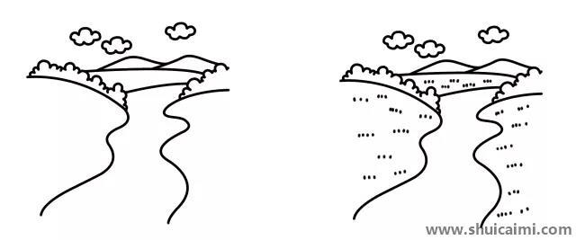 一条小溪儿童简笔画
