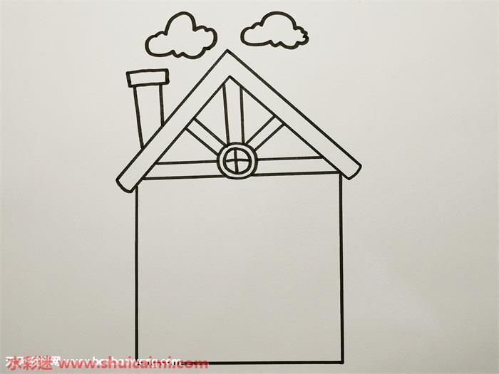 二层楼房怎么画 二层楼房简笔画简单好看带颜色