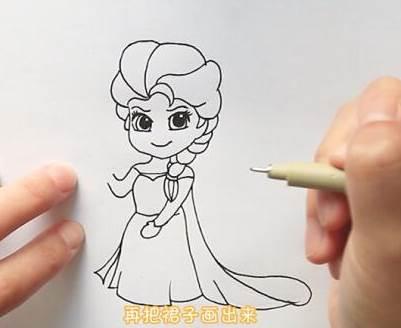 爱莎公主简笔画图片 爱莎公主简笔画图片简单漂亮