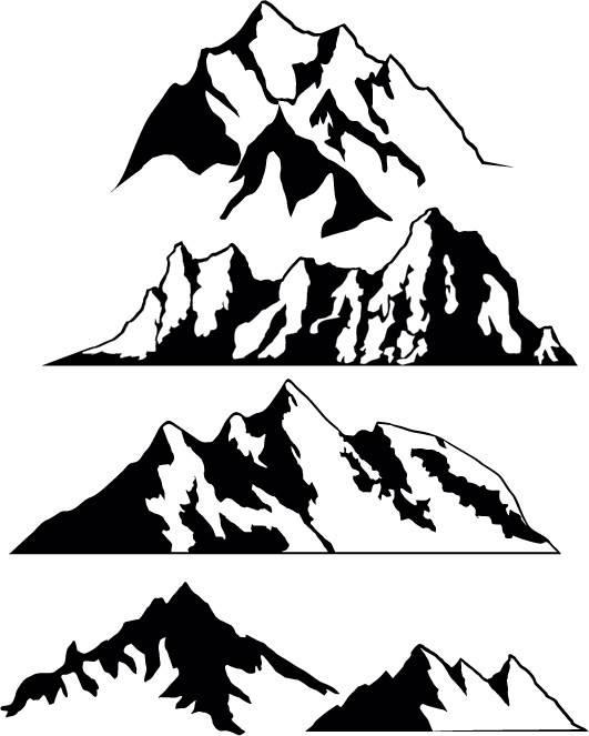 雪山简笔画 雪山简笔画彩色