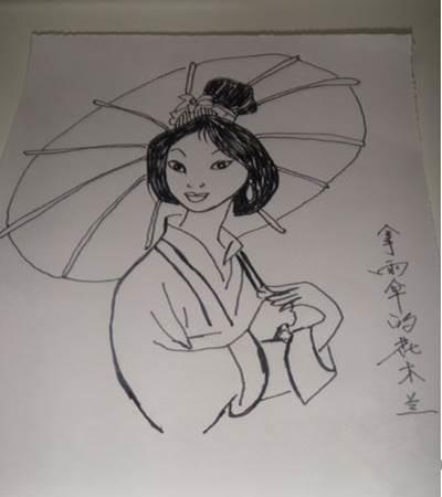 花木兰简笔画图片大全 花木兰简笔画图片大全可爱