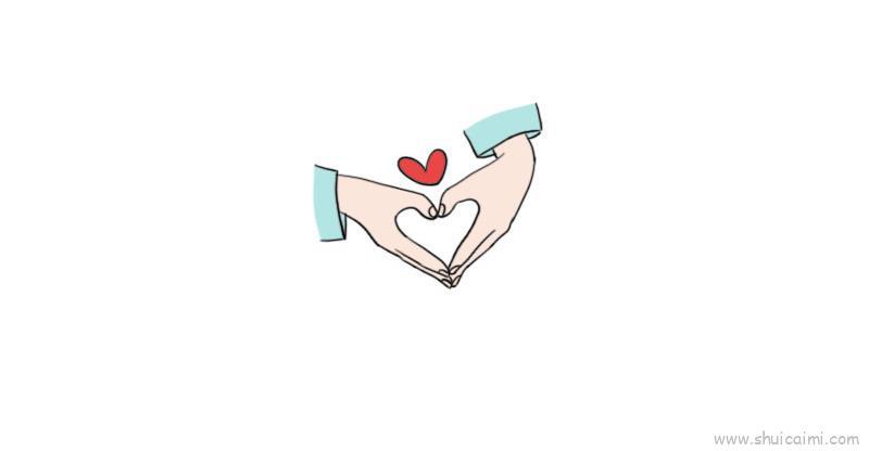 比心儿童画怎么画 比心简笔画画法