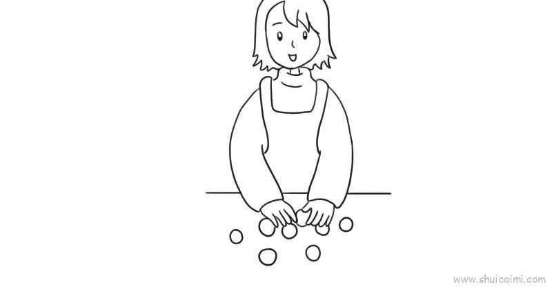 元宵做汤圆儿童画怎么画 元宵做汤圆简笔画画法