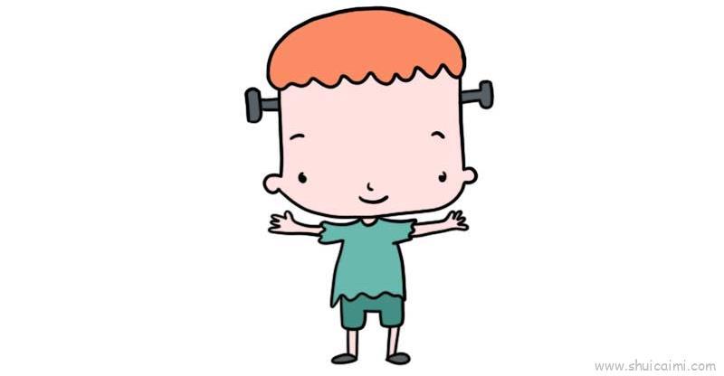 科学怪人儿童画怎么画 科学怪人简笔画好看