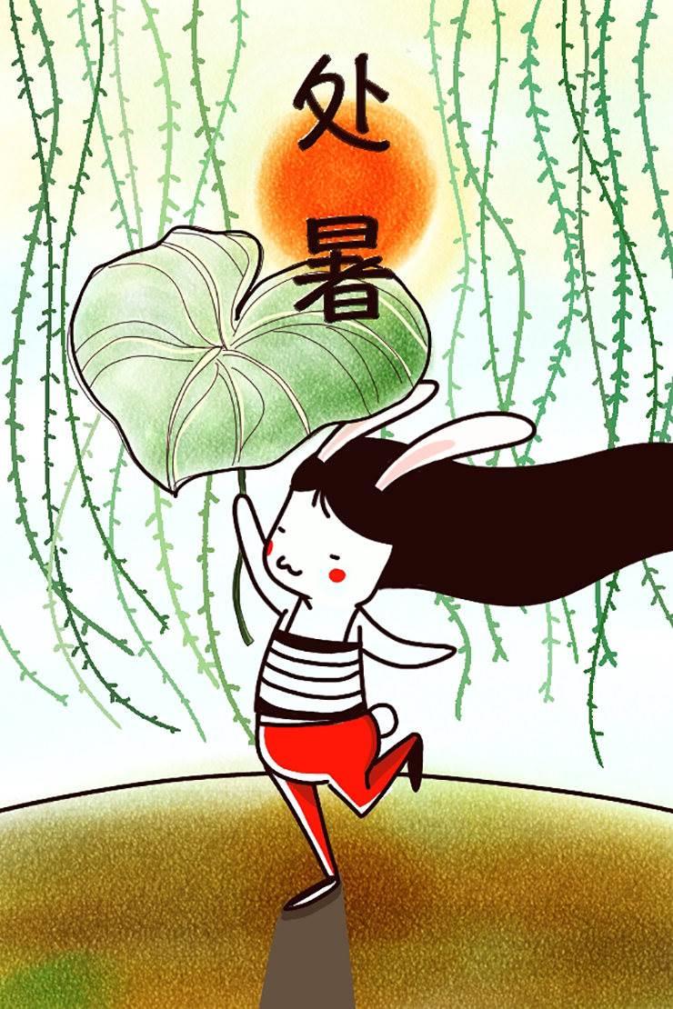 处暑节气简笔画绘画作品 处暑节气绘画简单图片