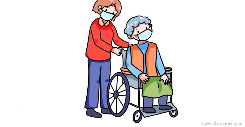 疫情看夕阳老人儿童画怎么画 疫情看夕阳老人简笔画顺序