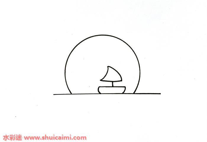 夕阳怎么画 夕阳简笔画简单好看带颜色