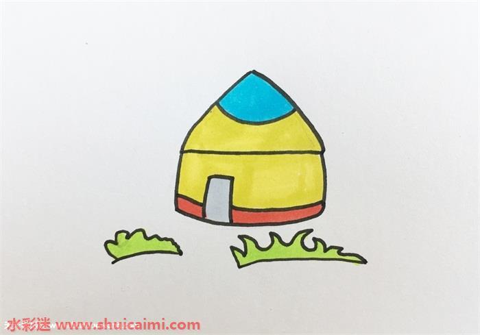 蒙古包怎么画 蒙古包简笔画图片带颜色