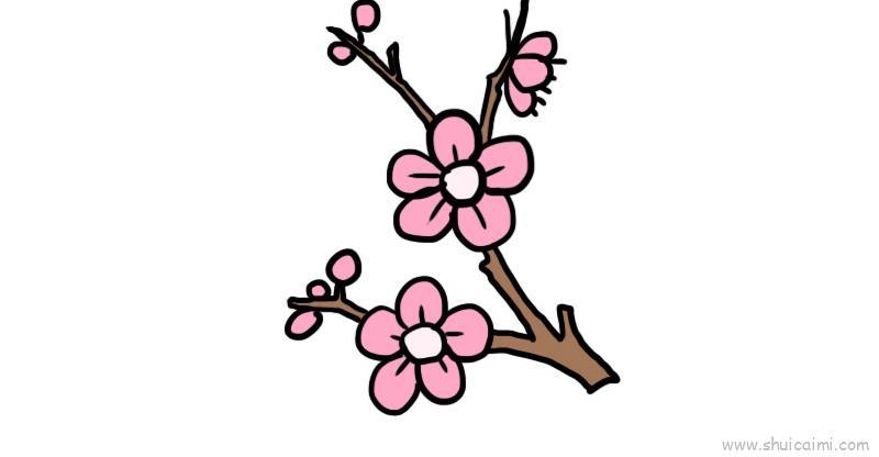 梅花树枝儿童画怎么画 梅花树枝简笔画简单又好看