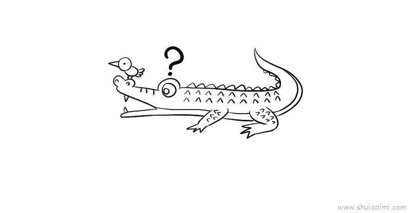 爬行动物鳄鱼儿童画怎么画 爬行动物鳄鱼简笔画图片大全