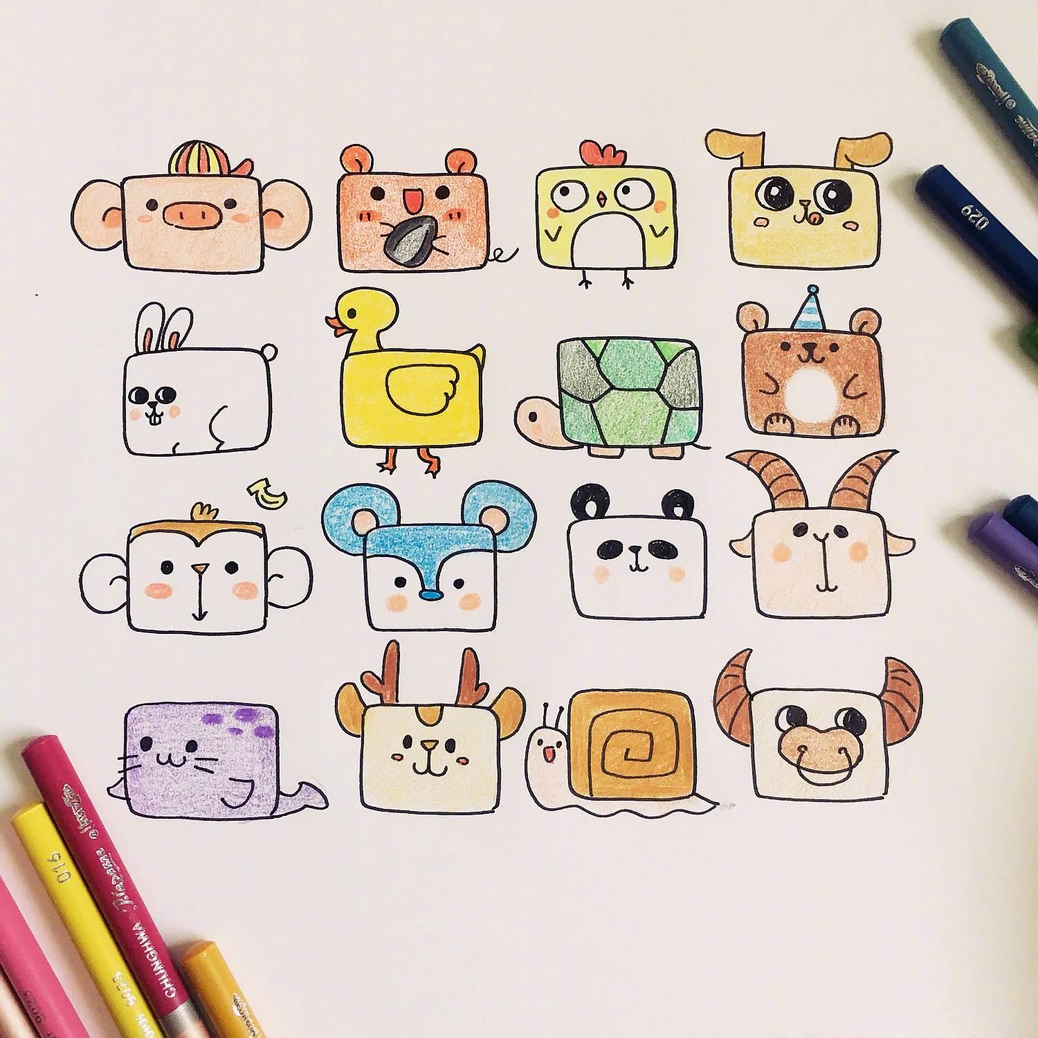 十二生肖简笔画 十二生肖简笔画可爱