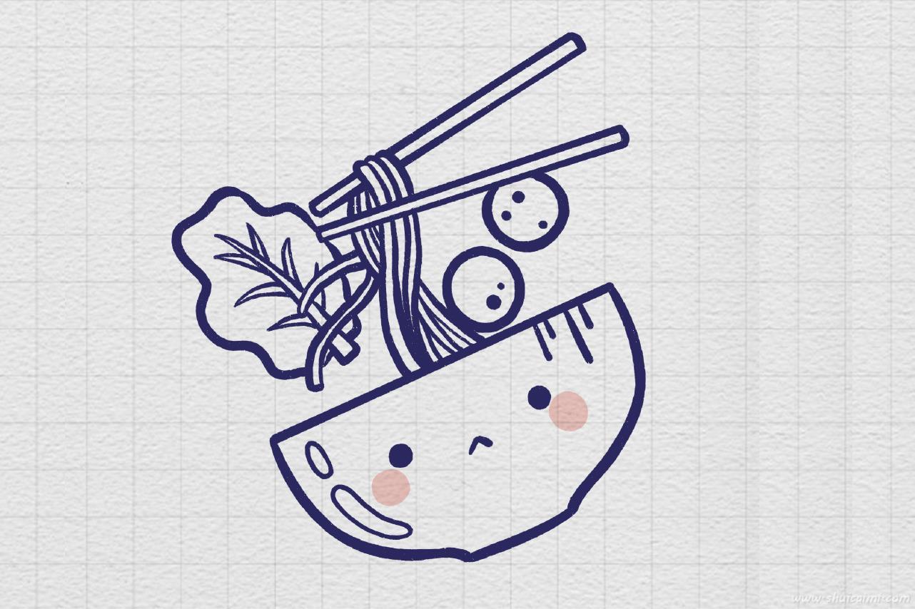 鱼丸粗面怎么画 鱼丸粗面简笔画简单易画彩色