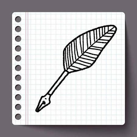 鹅毛笔简笔画大全教程 鹅毛笔的简笔画