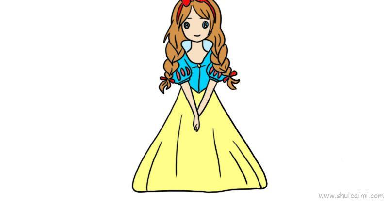 白雪公主儿童画怎么画 白雪公主简笔画步骤