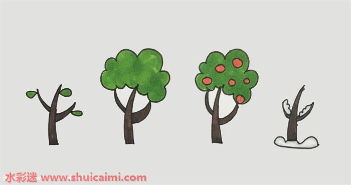 春夏秋冬怎么画 春夏秋冬简笔画步骤