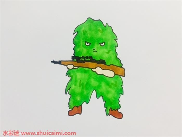 吉利服怎么画 吉利服简笔画步骤图