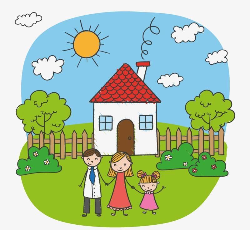 家庭简笔画 家庭简笔画一家四口