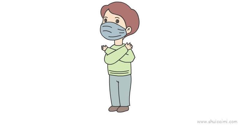小孩戴口罩儿童画怎么画 小孩戴口罩简笔画好看