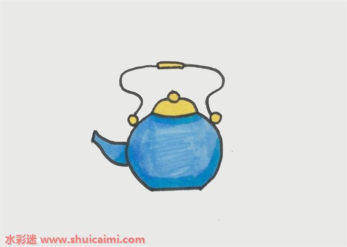 水壶怎么画 水壶简笔画漂亮彩色