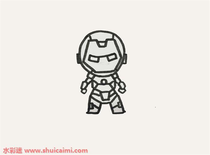 钢铁侠全身怎么画 钢铁侠全身简笔画图片大全彩色