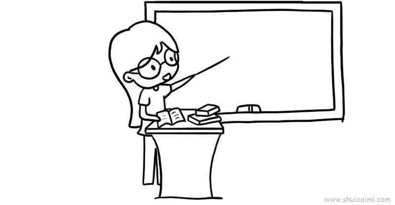 老师上课儿童画怎么画 老师上课简笔画好看