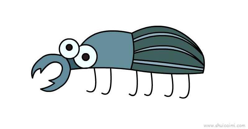 甲虫儿童画怎么画 甲虫简笔画图片