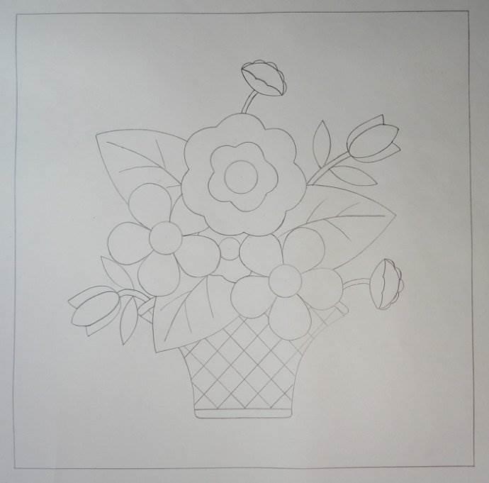 花篮简笔画 手工花篮简笔画