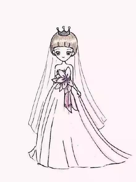 婚纱简笔画 婚纱简笔画图片大全