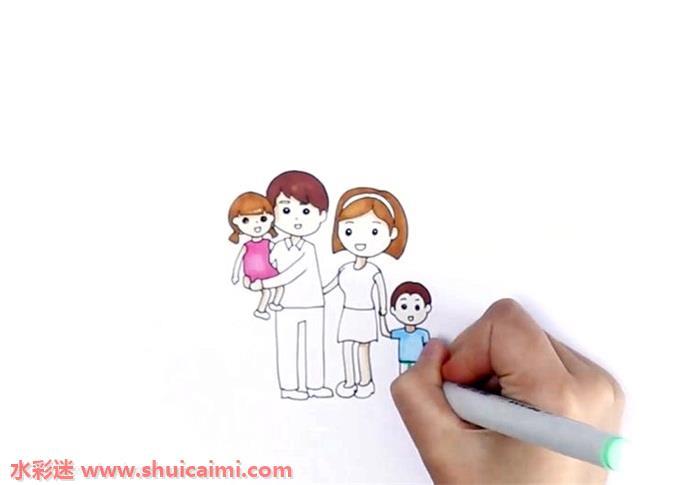 全家福4人好看怎么画 全家福4人好看简笔画图片彩色