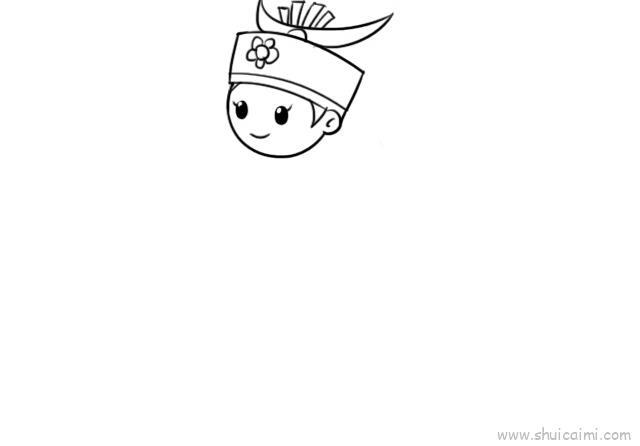 苗族姑娘儿童画怎么画 苗族姑娘简笔画图片大全