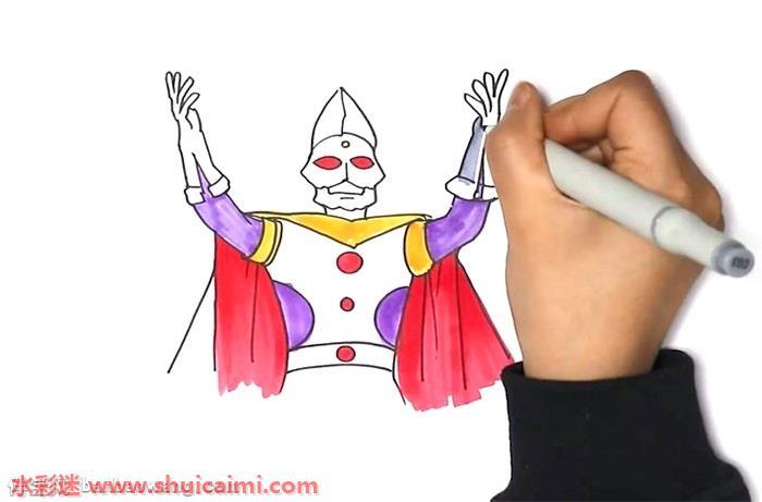 奥特曼之王怎么画 奥特曼之王简笔画步骤图