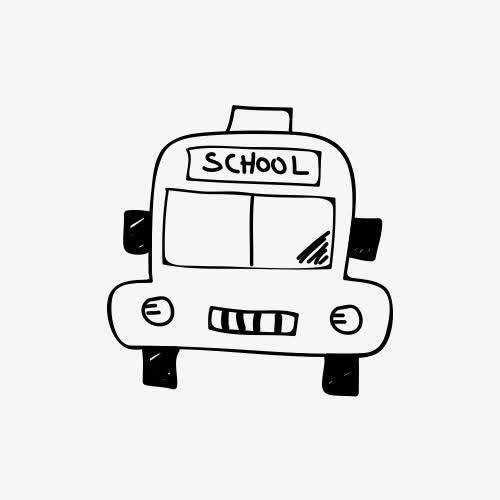 学校校车绘画简笔画 校车画法简笔画