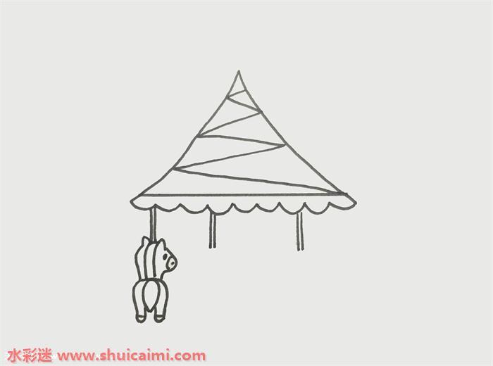 旋转木马怎么画 旋转木马简笔画彩色
