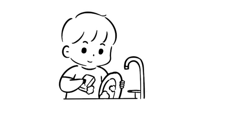 洗碗简笔画怎么画 洗碗简笔画好看