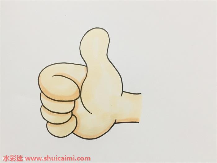 竖起大拇指的手怎么画 竖起大拇指的手简笔画简单易画彩色